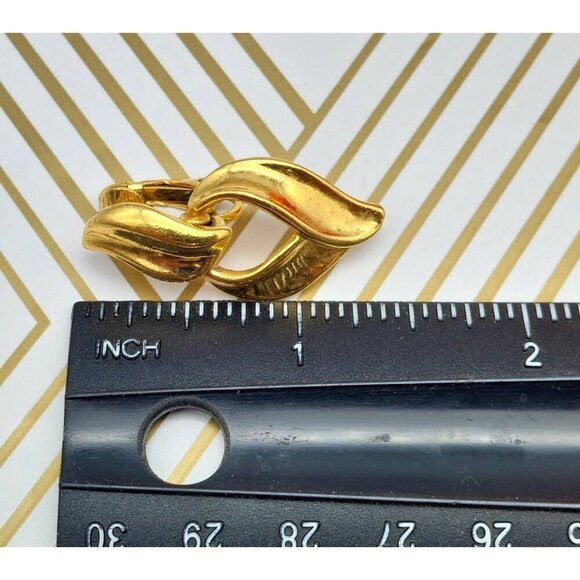 Avon Door Knocker Gold Tone Dangle Clip On Earrings Dangle Drop 1.5" - Picture 12 of 12